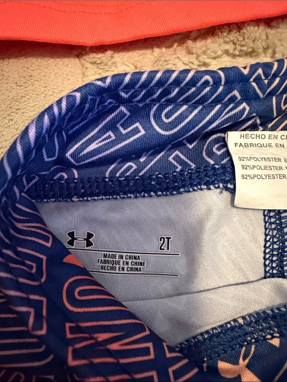 Under Armour Coral Tee and Navy Logo Leggings Girls' Active Set